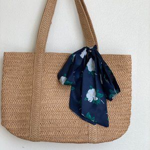 Draper James Straw Bag with Scarf